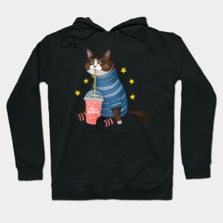 Cat with milk shake Hoodie